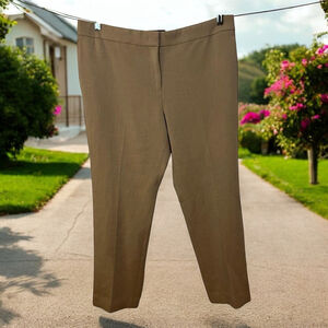 Ann Taylor Petites Sz 10P Tan Trouser Pants 33x25.75 9.75” Rise